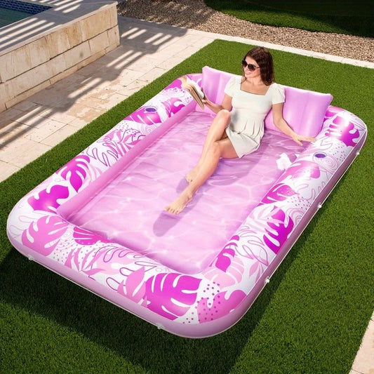 Inflatable lounger Tanning Pool Lounger Float 85" x 57" Extra Large Pool Floats for Adult
